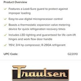 Traulsen Brand Double door commercial freezer