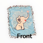 Cut & Tie Elephant Blanket with Red Nose Floral Pattern 48in x 60in Soft Fabric for Children's Rooms & Playrooms