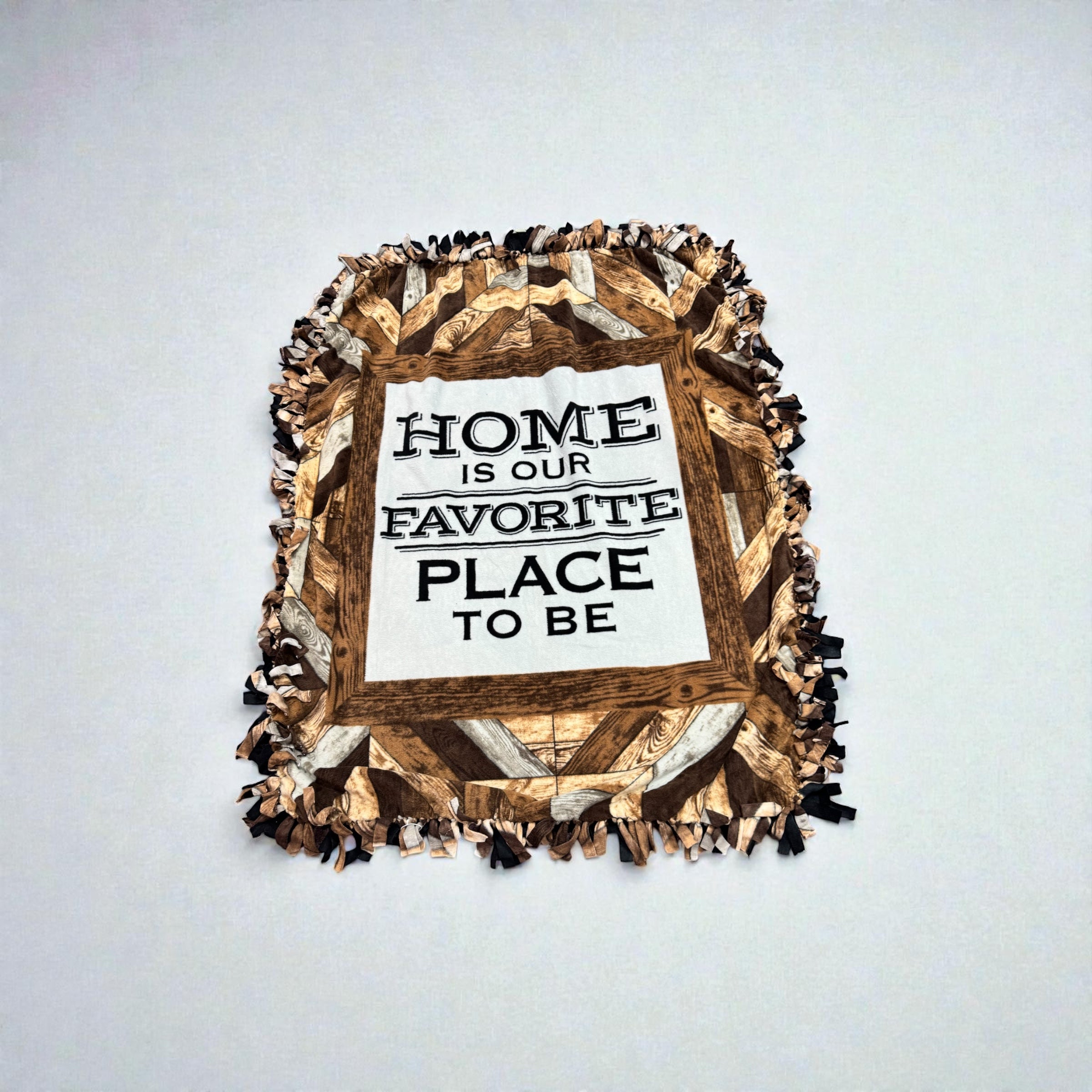 Home Is Our Favorite Place to Be – Cozy Cut & Tie Blanket (72” x 60”)