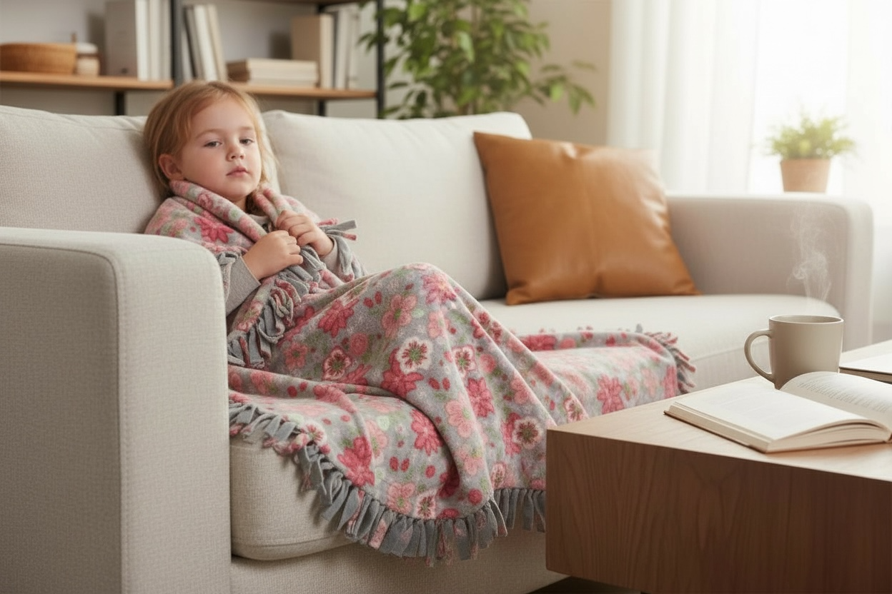 Cut & Tie Pink & Gray Blanket