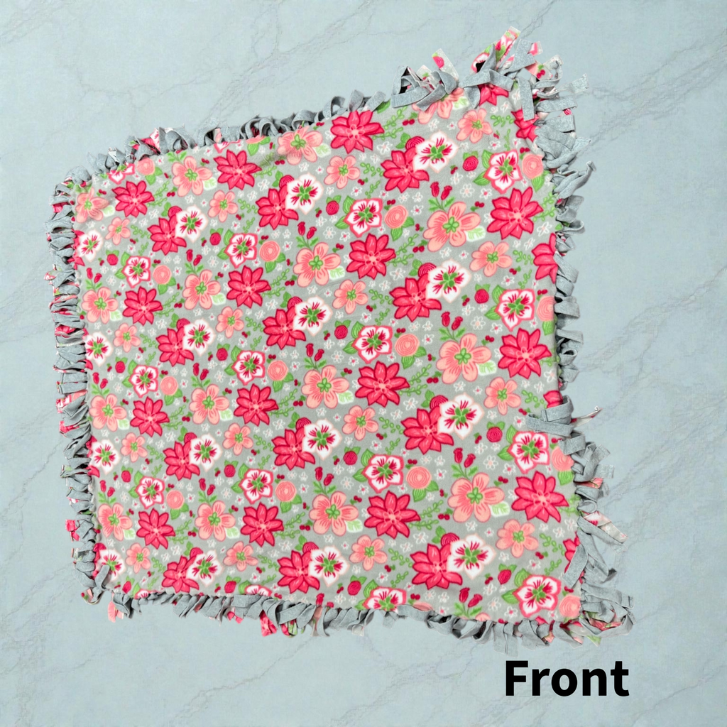 Cut & Tie Pink & Gray Blanket