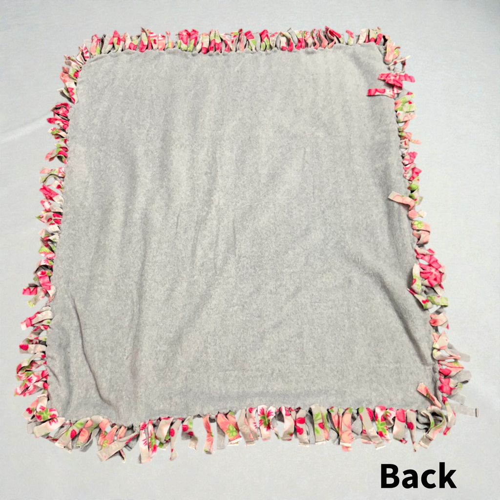 Cut & Tie Pink & Gray Blanket