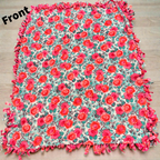 Vibrant Pink & Orange Floral Cut & Tie Fleece Blanket – 72” x 60”