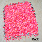 Vibrant Pink & Orange Floral Cut & Tie Fleece Blanket – 72” x 60”
