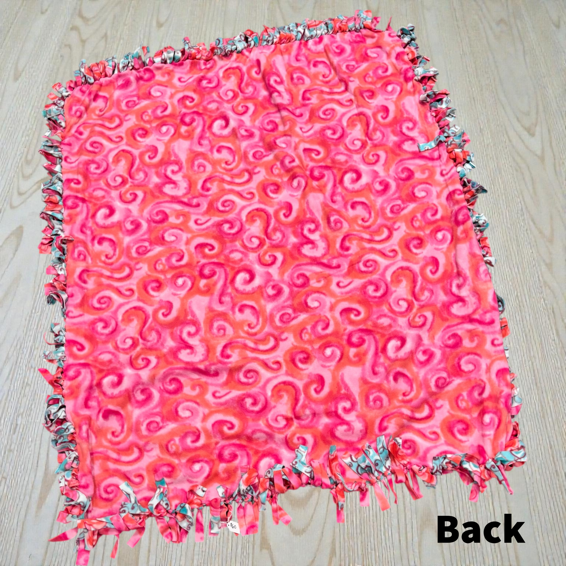 Vibrant Pink & Orange Floral Cut & Tie Fleece Blanket – 72” x 60”