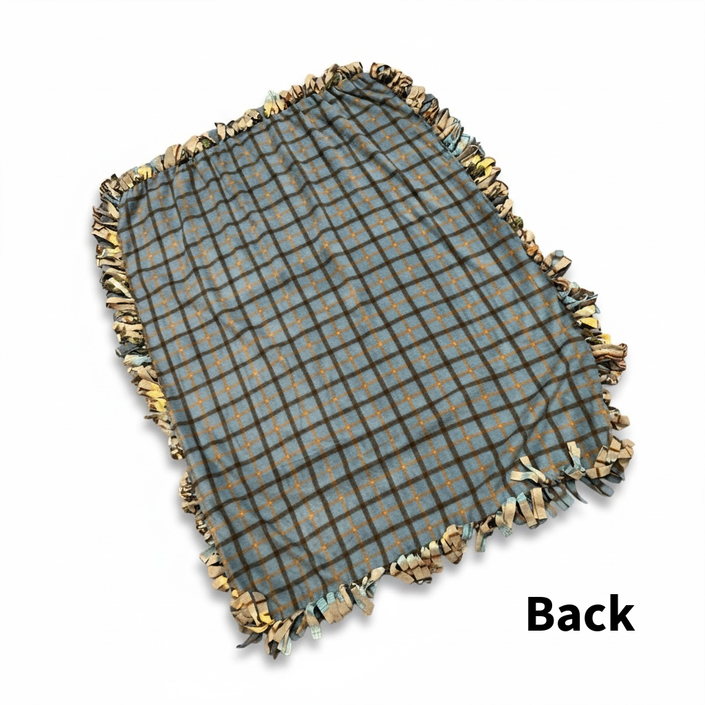 Fish Print Cut & Tie Fleece Blanket – 72” x 60”