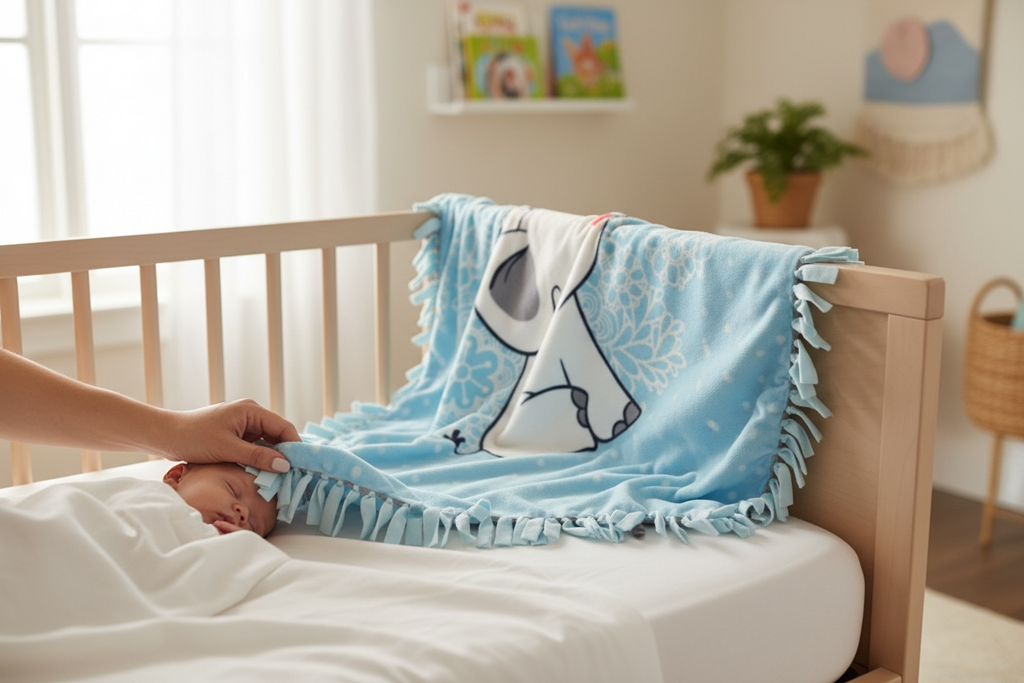 Cut & Tie Elephant Blanket with Red Nose Floral Pattern 48in x 60in Soft Fabric for Children's Rooms & Playrooms