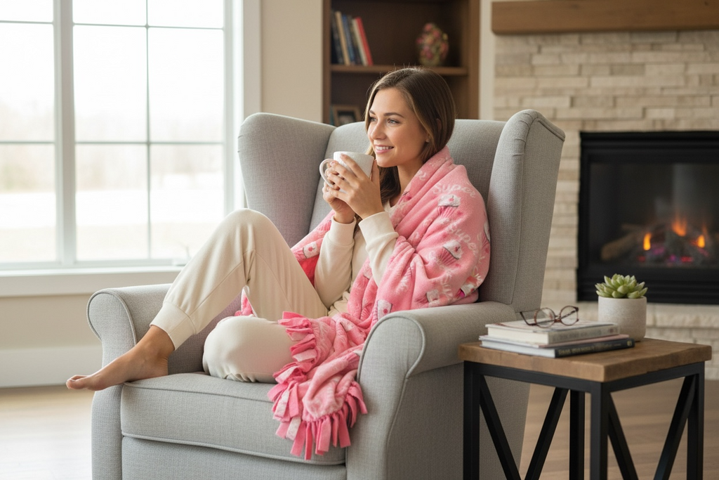 Pink Cupcake Cut & Tie Fleece Blanket – 48” x 60”