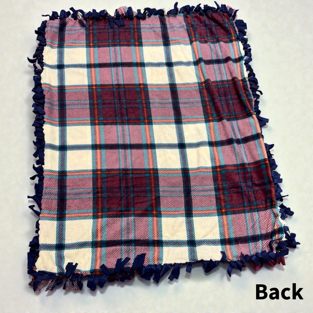 Colorful Purple, Orange, & Blue Floral Cut & Tie Fleece Blanket – 72” x 60”