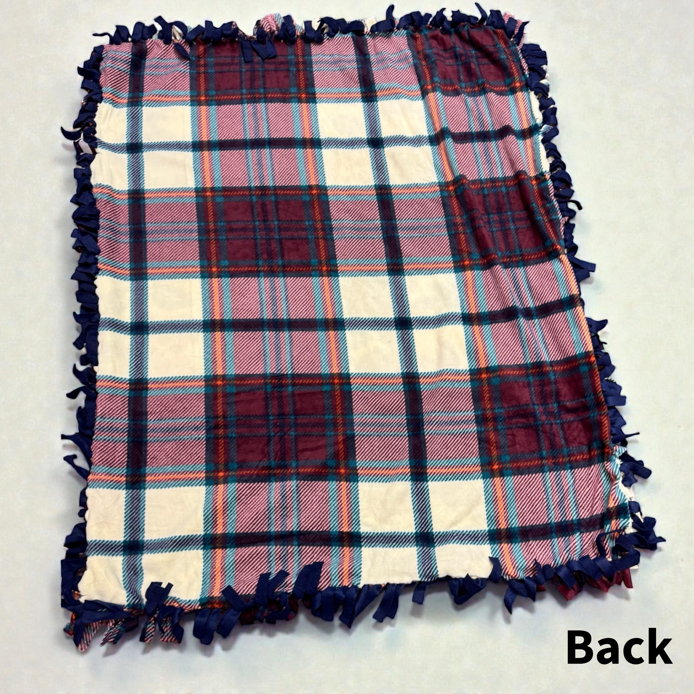 Colorful Purple, Orange, & Blue Floral Cut & Tie Fleece Blanket – 72” x 60”